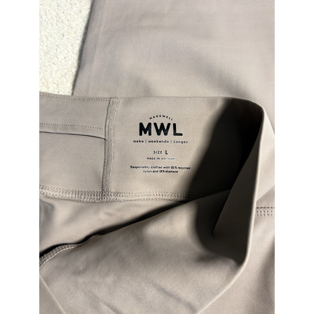 Madewell MWL Women's Leggings Size L Beige Taupe Stretch Gym Athleisure